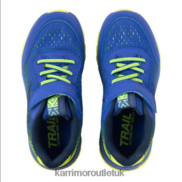 Karrimor Boots UK - Footwear Karrimor Tempo Trail Running Trainers Blue/Lime Boys R04TL0280